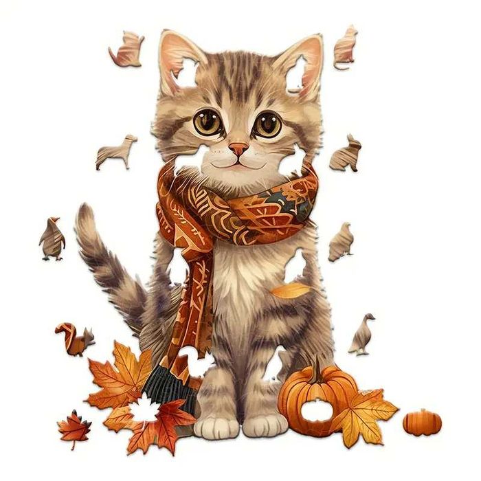 Дървен пъзел "Малко коте"