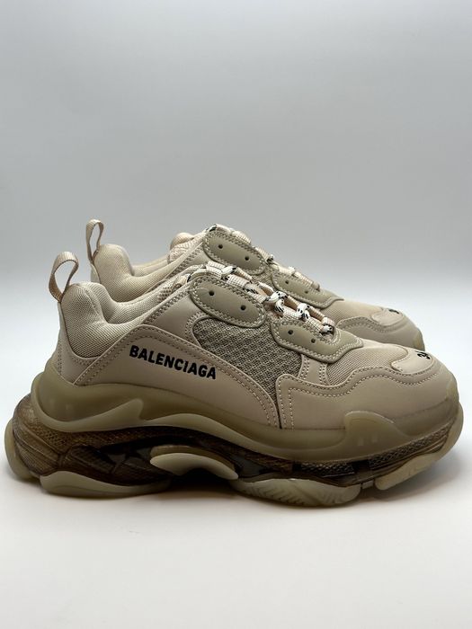 Balenciaga Triple S Clear Sole Nude Sneakers