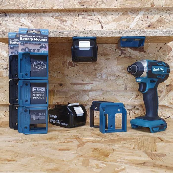 Milwaukee Bosch DeWalt Makita Държач Стойка за Стена за Батерия 6бр