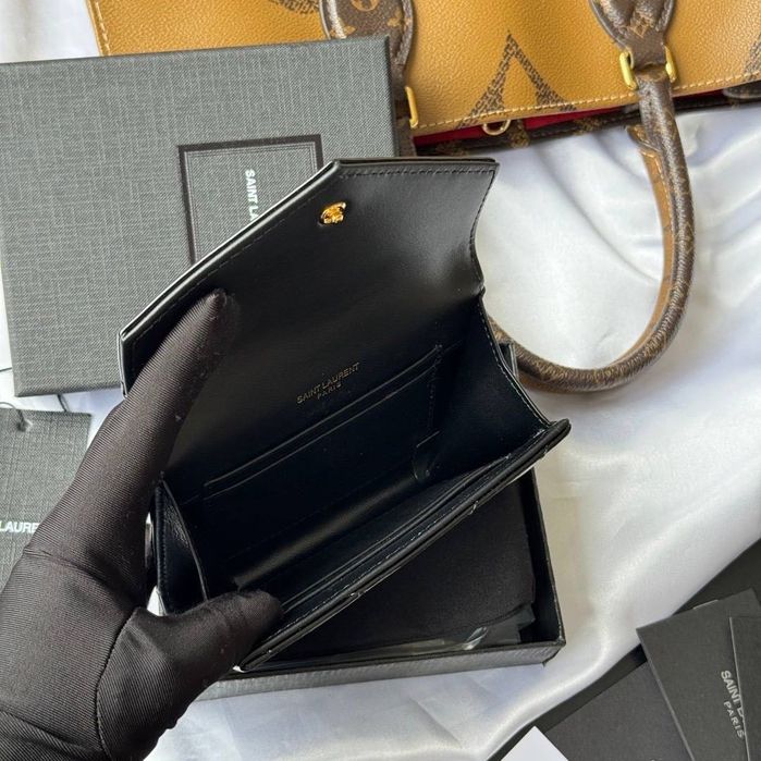 Saint Laurent Monogram Small Envelope Wallet – Black
