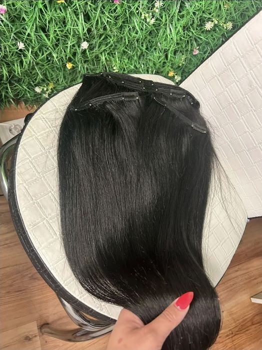 Естествена коса на 3 двойни  реда 130. грама