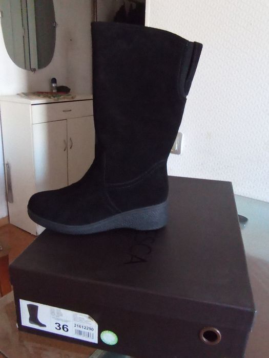 Сапоги зимние замшевые