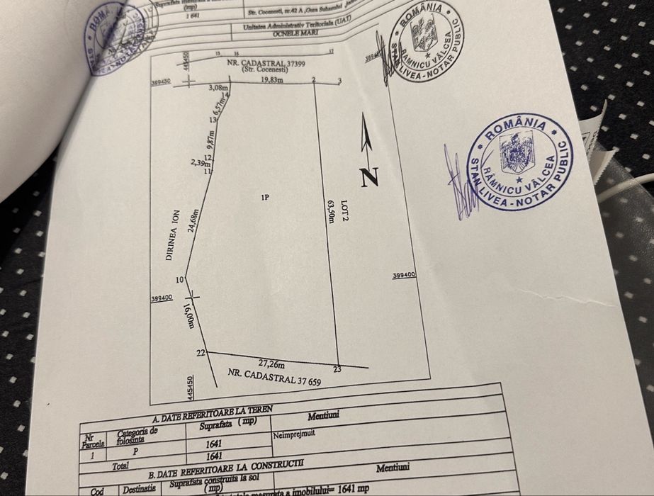 Teren intravilan ocnele mari / 8 min de oras / 1700 m2