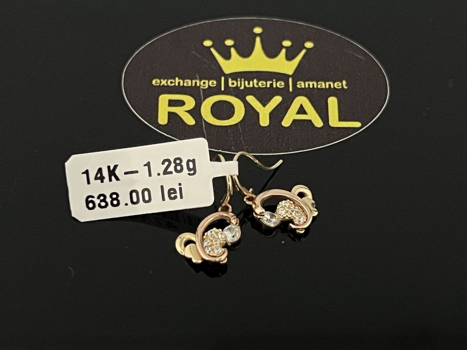 Bijuteria Royal CB : Cercei dama aur 14k 585   1,28 gr