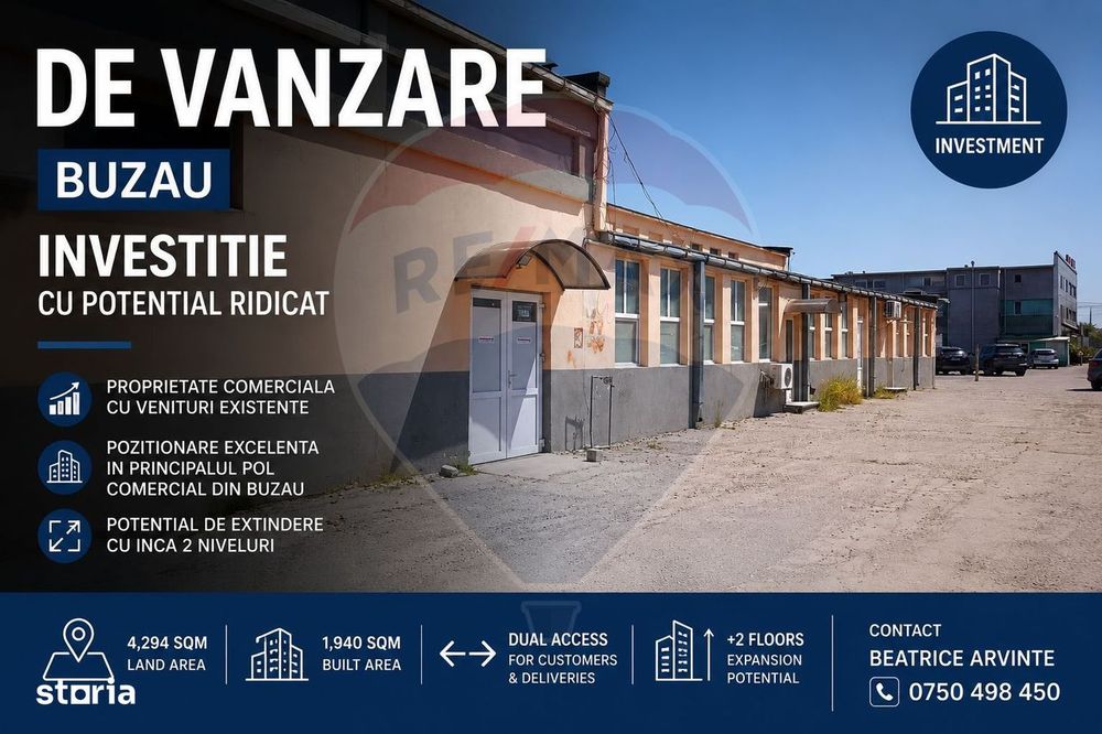 Vanzare Spațiu Comercial 1940mp - Buzău, Unirii - Acces Dublu & Marfă