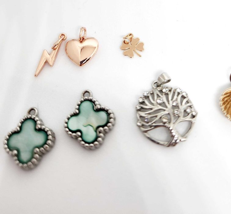 Висулки Sunlight детелина перла дърво черупка сърце мълния