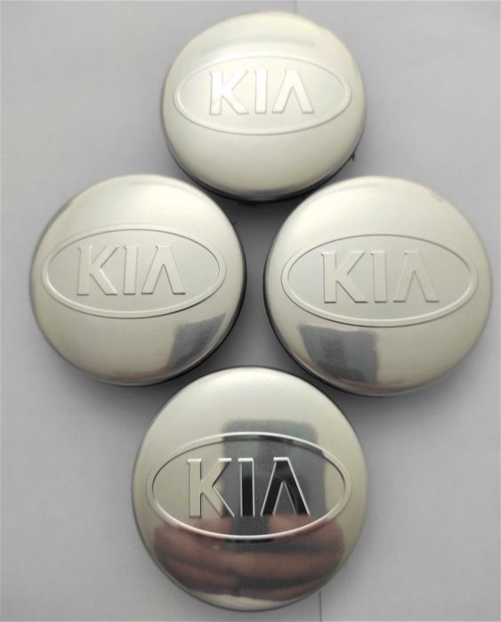 Капачки за Джанти за KIA 58 мм. Цвят: Сребристо и черно. НОВИ!