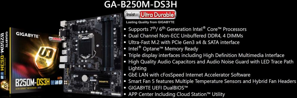 Дъно Дънна платка Gigabyte GA-B250M-DS3H 1151 DDR4