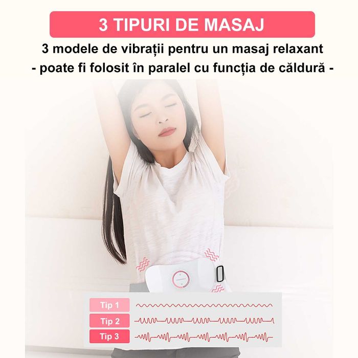Centură abdominală cu 3 trepte de încălzire și vibromasaj - NOU