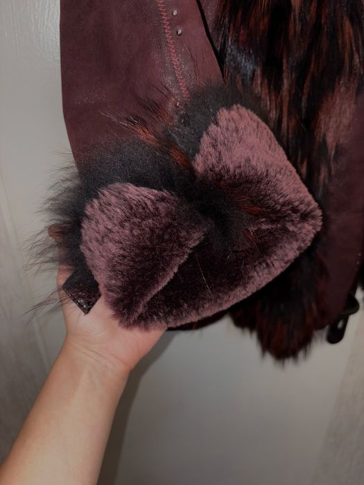 Палто/кожух естествена кожа и естествен косъм