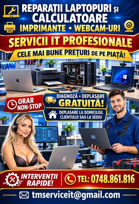 Reparatii PC & LAPTOP + Instalare WINDOWS 11 la domiciliul tau NONSTOP