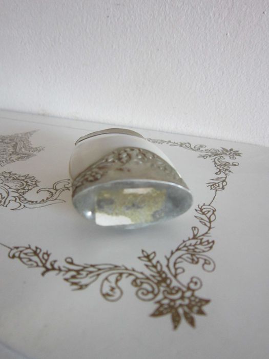 cadou rar Antic Victorian Mother of pearl Sticlă parfum handmade 1920