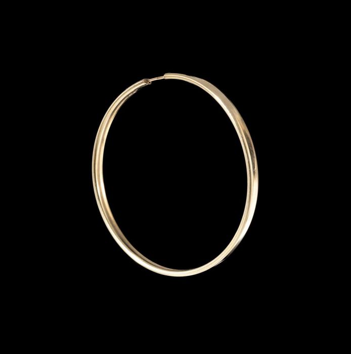 Позлатени обеци, кръгли сребърни обеци, висящи обеци, големи обеци