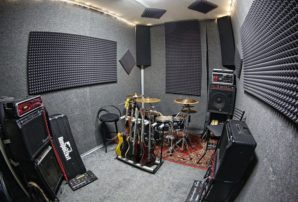 Акустика, звук, студия, поролон, панел