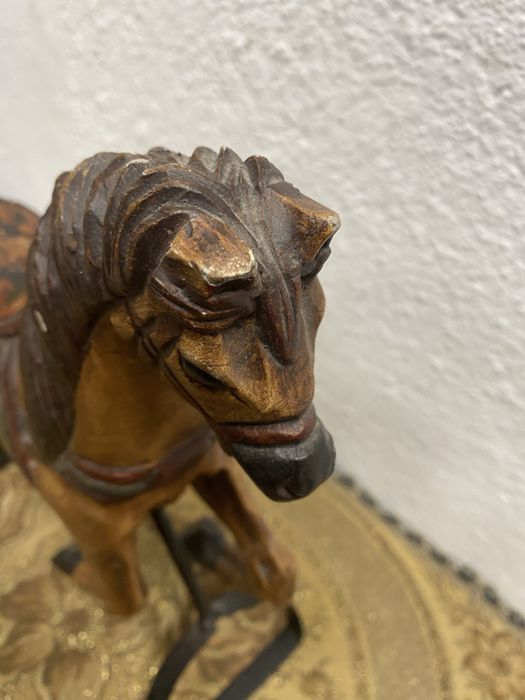 Дървена фигура кон орех Германия 1950 1960 ръчна резба