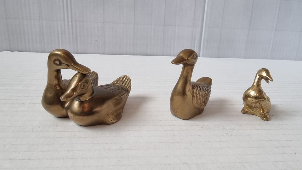 Lot rățuște și lebede din bronz/alamă