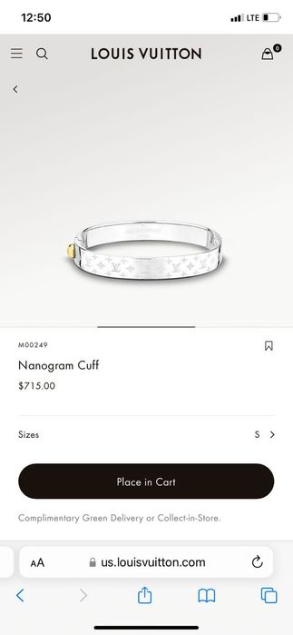 LOUIS VUITTON Cuff Nanogram S Bangle M00249