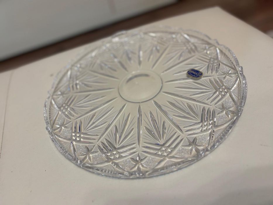 Tava rotunda cristal Bohemia - noua