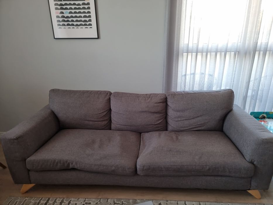 Триместен диван, 3 свалящи се възглавници за  облягане (~210/80/77 см)