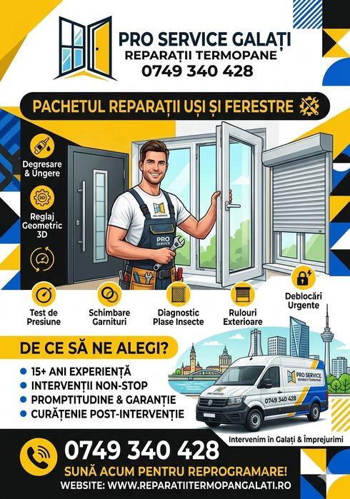 Reparatii Usi/Deblocari usi/Ferestre/Reparatii Termopane/yale usi
