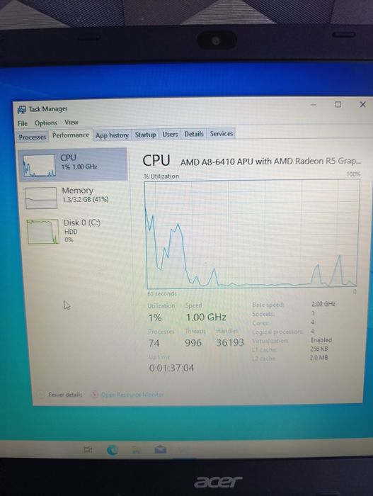 Laptop office Acer e5 perfect funcțional cu baterie 6 ore