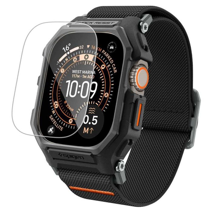 Spigen Кейс с каишка Spigen Lite Fit Pro + Screen Protector (ACS11415) за Apple Watch Ultra 2 49mm,Apple Watch Ultra 3 49mm