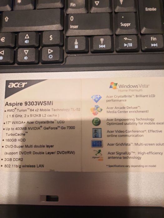 Laptop acer aspire 9303