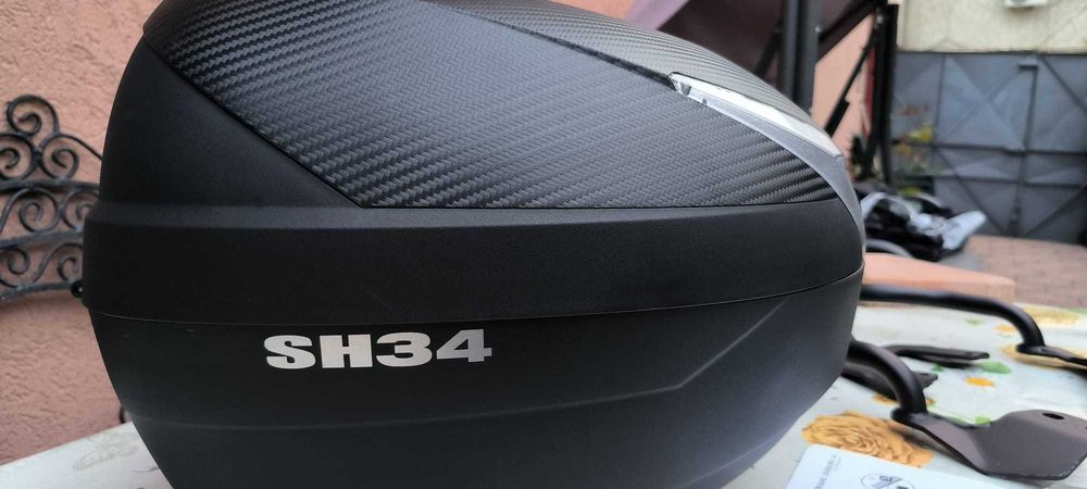 Top-Case moto Shad SH34 Carbon + kit prindere KTM Duke 125/200/390