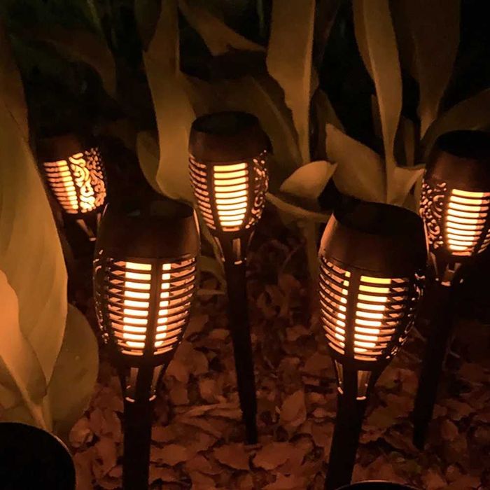 Комплект от 6 броя Декоративни Лампи за градина - Изкуствен огън, 51см