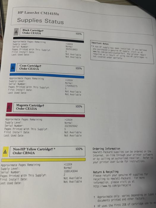 Imprimanta HP multifunctionala CM1415fn