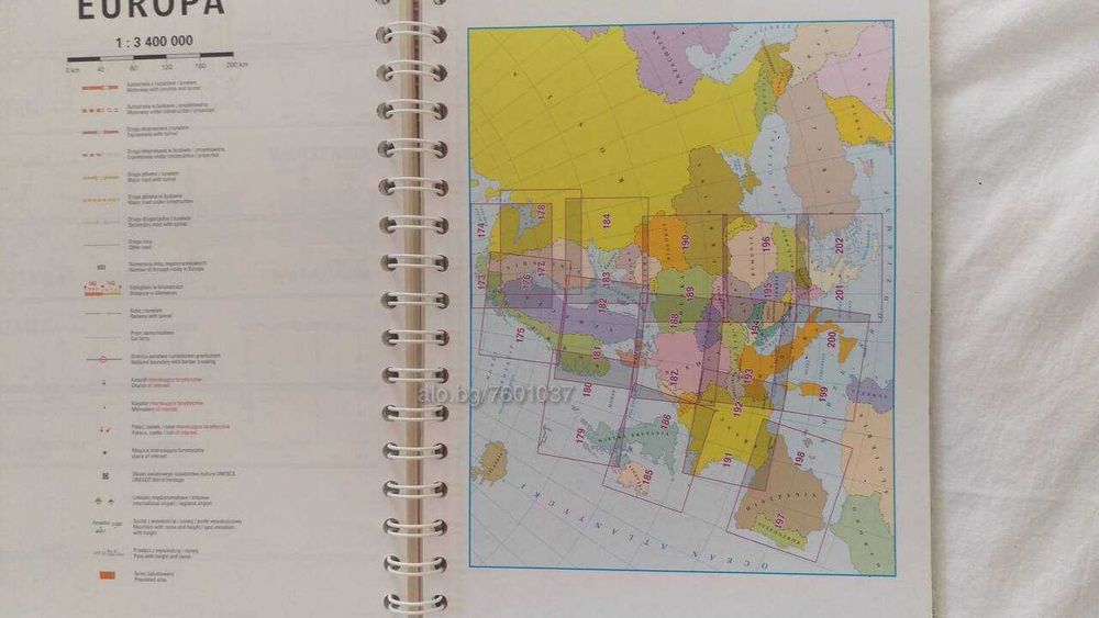 Атлас на пътя. Полша и Европейски держави. Пътна карта на Европа