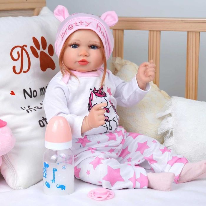 BABESIDE 8 части Аксесоари за бебе reborn doll с кош, шише за хранене