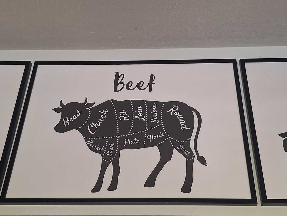 Комплект от 4 големи декоративни картини – Lamb, Chicken, Beef, Pork