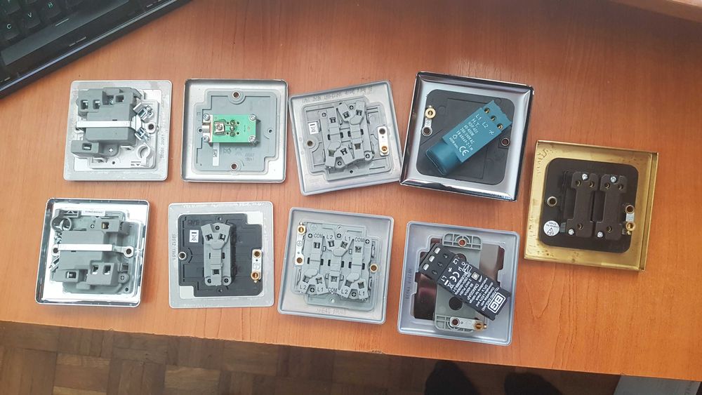 Variator tensiune INOX, Intrerupatoare, TV, Coaxial, Priza, Led, Noi