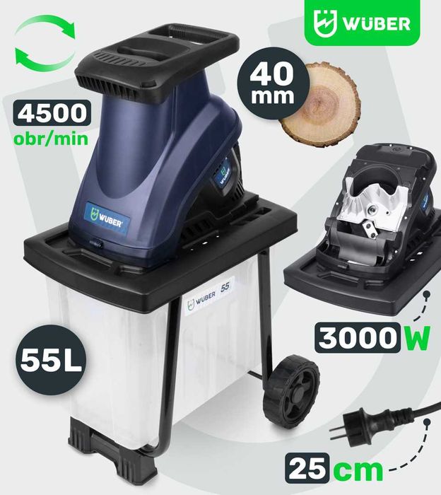 Tocator crengi si resturi vegetale Wuber, 3000W