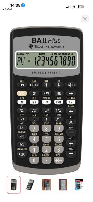 Финансовый калькулятор Texas instruments Ba II