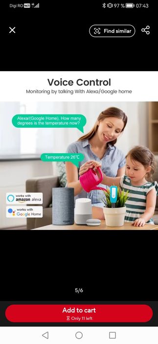 Tester de Sol Inteligent Tuya cu Wireless, Măsurator de Temperatură și