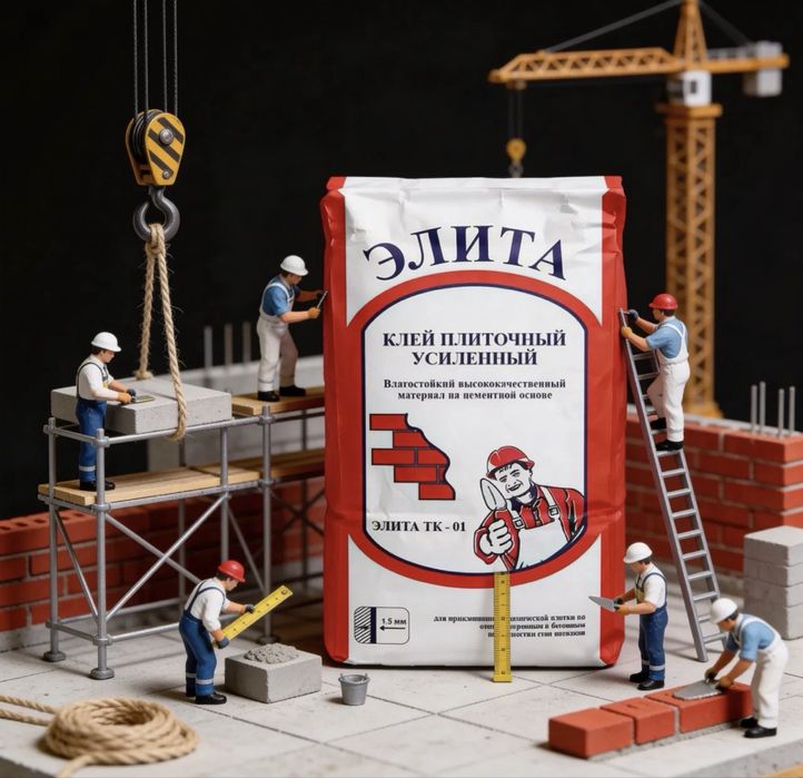 Кафелный клей усилинный Элита kafelniy kley gazablok penablok bazalt