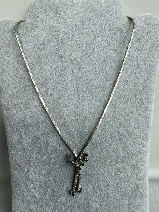 Colier din argint rodiat si cubic zirconia