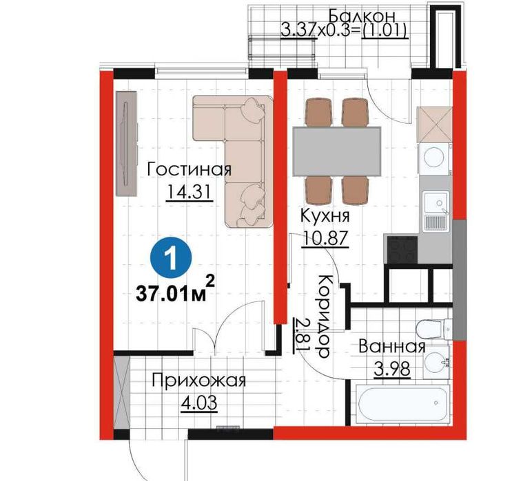 С РЕМОНТОМ Класс Comfort 1 ком квартира Ипотека Рассрочка Имеется