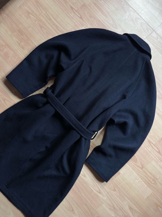 Overcoat balmacaan palton pardesiu Yves Saint Laurent wool navy