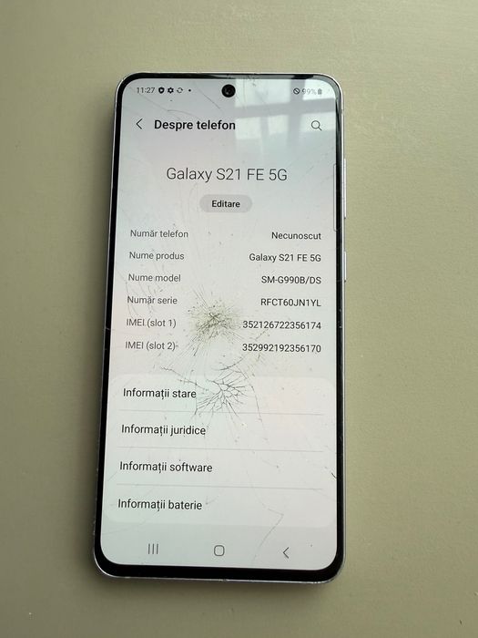 Samsung S21 FE 5g pentru piese placa de baza camera etc