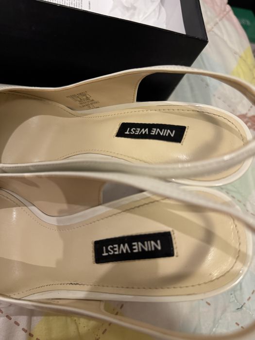 Pantofi piele stiletto albi - marimea 38 - NINE WEST