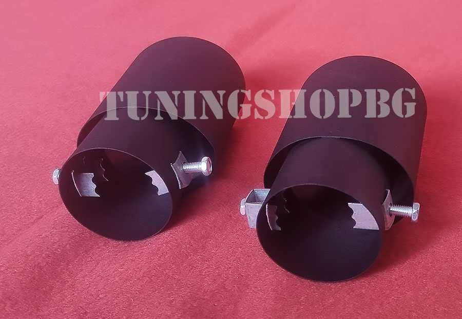 Единичен черен мат накрайник за ауспух НАПРАВИ си двуцевка