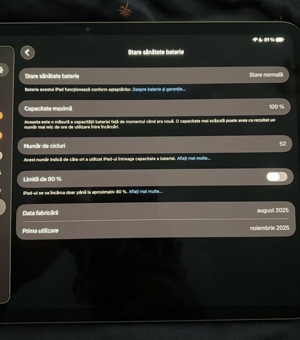 iPad Pro 11" M5 256 GB | Ca NOU, doar 50 cicluri de încărcare | La Cutie