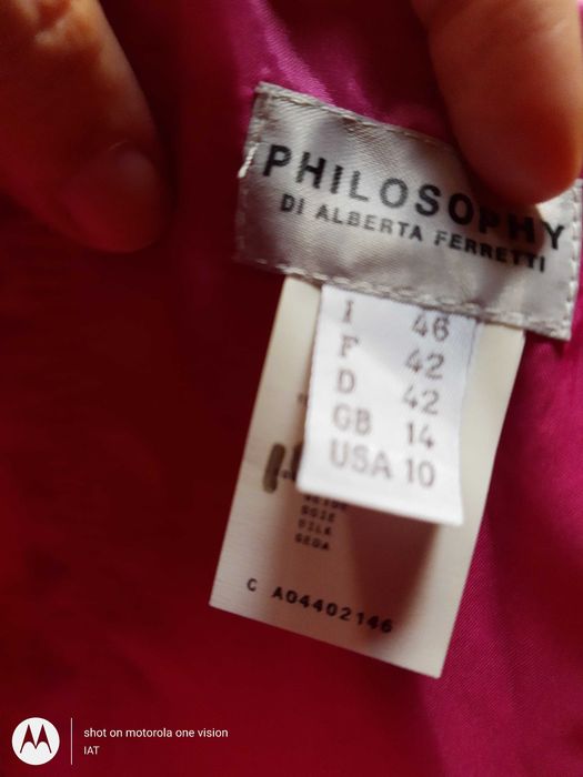 Rochie Philosophy by Alberta Ferretti, din matase naturala, fucsia