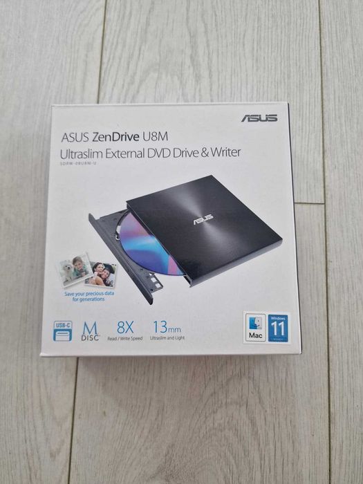 DVD-RW extern ASUS ZenDrive U9M si U8M  USB 2.0, negru+GRI
