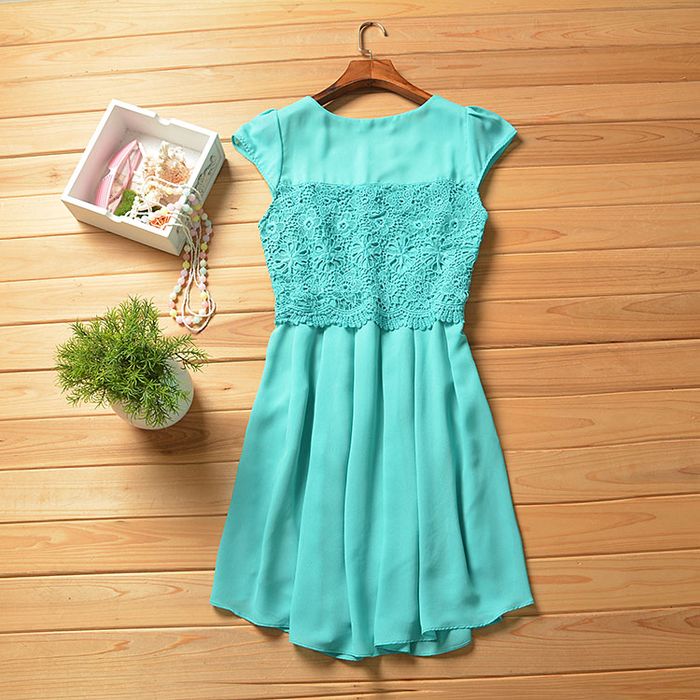 Платье лазурного цвета (44/46)