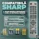 Telecomanda compatibila Sharp Smart, infrarosu, butoane dedicate Youtube, Netflix, Net+, baterii incluse Ca la carte si manual