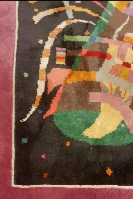 Covor carpeta de perete original hand made Kandinsky, matase, bumbac